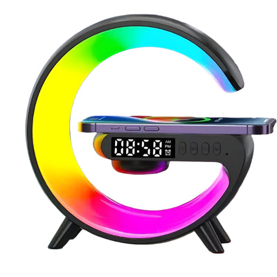 Smart LED Alarm Clock with Wireless Charging & Bluetooth Speaker