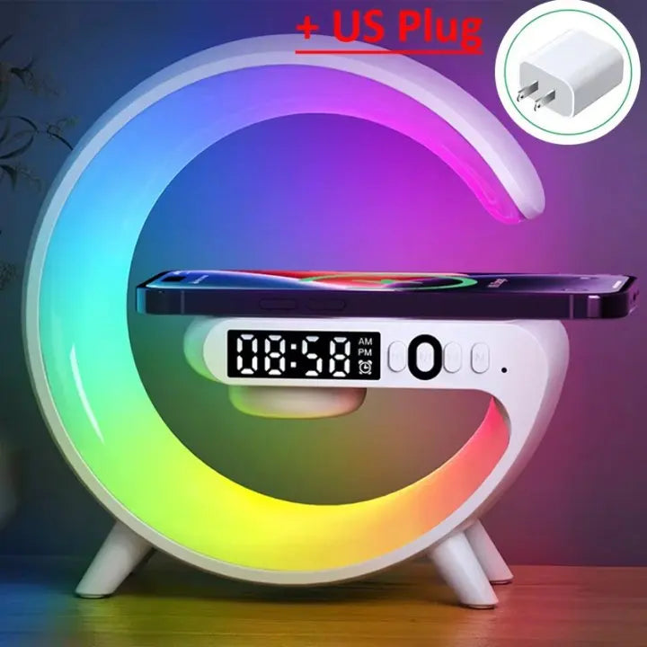 Smart LED Alarm Clock with Wireless Charging & Bluetooth Speaker