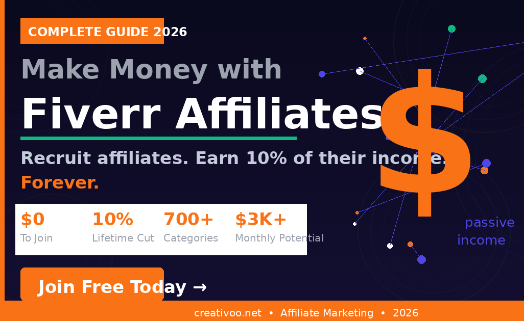 Make money with Fiverr Affiliates program 2026 - complete beginner's guide to sub-affiliate passive income